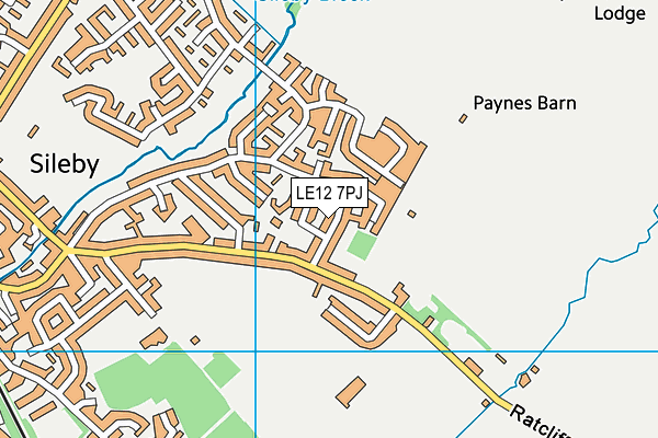 LE12 7PJ map - OS VectorMap District (Ordnance Survey)