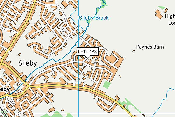 LE12 7PS map - OS VectorMap District (Ordnance Survey)