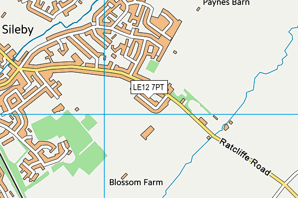 LE12 7PT map - OS VectorMap District (Ordnance Survey)