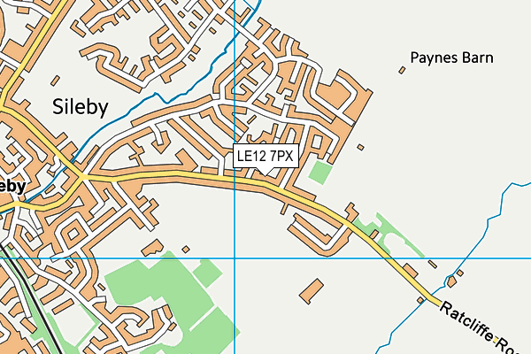 LE12 7PX map - OS VectorMap District (Ordnance Survey)