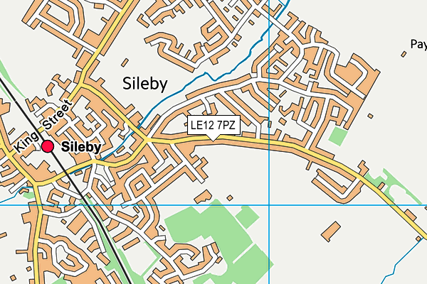 LE12 7PZ map - OS VectorMap District (Ordnance Survey)