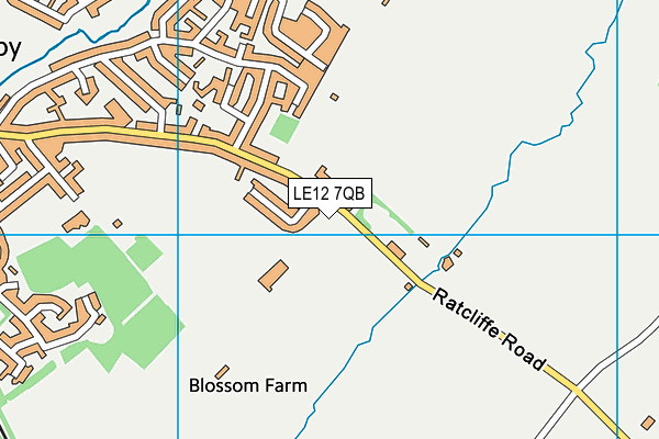 LE12 7QB map - OS VectorMap District (Ordnance Survey)