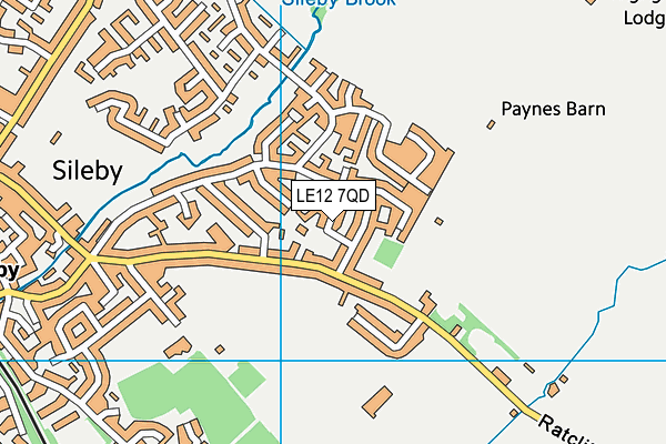 LE12 7QD map - OS VectorMap District (Ordnance Survey)