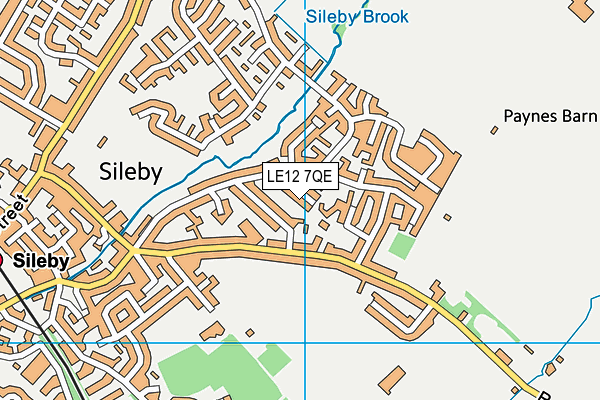 LE12 7QE map - OS VectorMap District (Ordnance Survey)