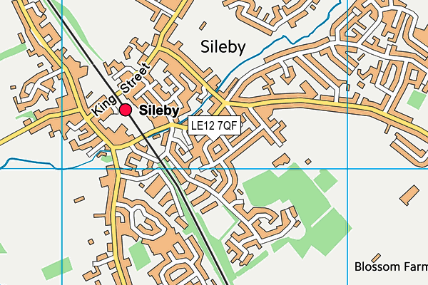 LE12 7QF map - OS VectorMap District (Ordnance Survey)