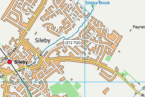 LE12 7QG map - OS VectorMap District (Ordnance Survey)