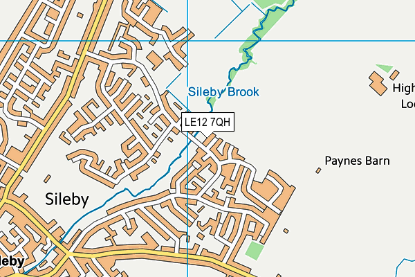 LE12 7QH map - OS VectorMap District (Ordnance Survey)