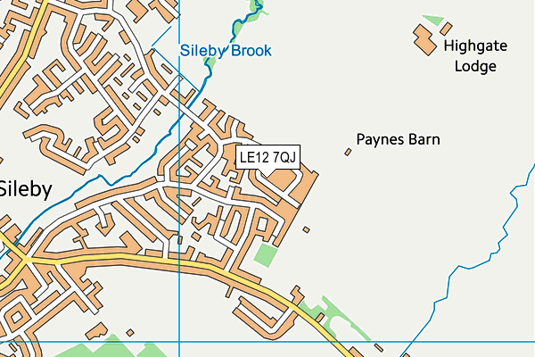 LE12 7QJ map - OS VectorMap District (Ordnance Survey)