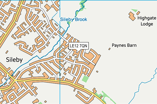 LE12 7QN map - OS VectorMap District (Ordnance Survey)