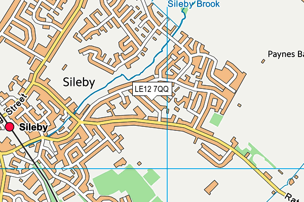 LE12 7QQ map - OS VectorMap District (Ordnance Survey)