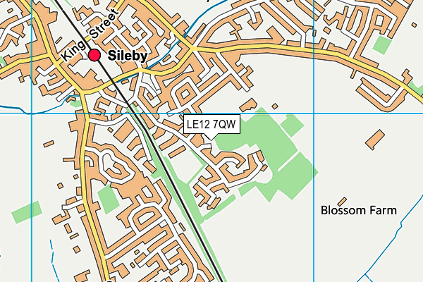 LE12 7QW map - OS VectorMap District (Ordnance Survey)