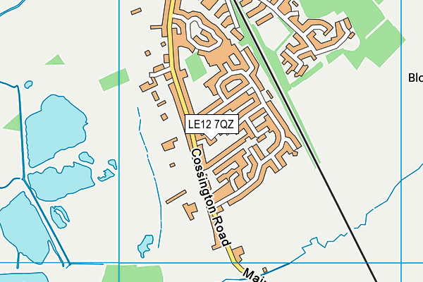 LE12 7QZ map - OS VectorMap District (Ordnance Survey)