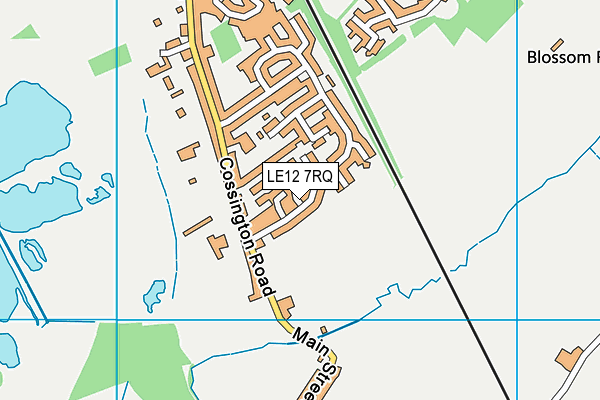 LE12 7RQ map - OS VectorMap District (Ordnance Survey)