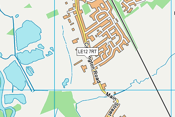LE12 7RT map - OS VectorMap District (Ordnance Survey)