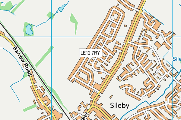 LE12 7RY map - OS VectorMap District (Ordnance Survey)
