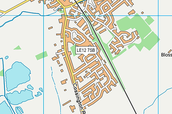 LE12 7SB map - OS VectorMap District (Ordnance Survey)