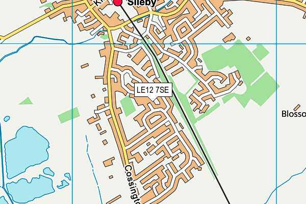 LE12 7SE map - OS VectorMap District (Ordnance Survey)