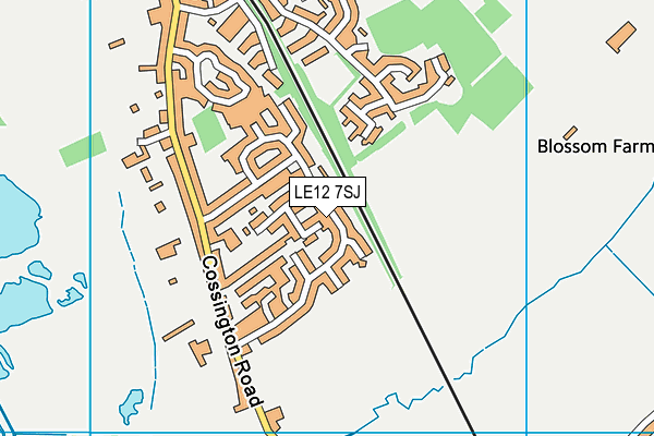 LE12 7SJ map - OS VectorMap District (Ordnance Survey)