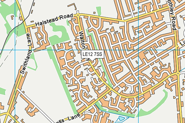 LE12 7SS map - OS VectorMap District (Ordnance Survey)