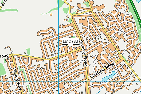 LE12 7SU map - OS VectorMap District (Ordnance Survey)