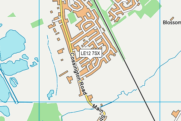 LE12 7SX map - OS VectorMap District (Ordnance Survey)