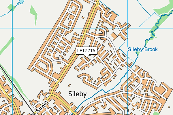 LE12 7TA map - OS VectorMap District (Ordnance Survey)