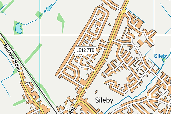 LE12 7TB map - OS VectorMap District (Ordnance Survey)