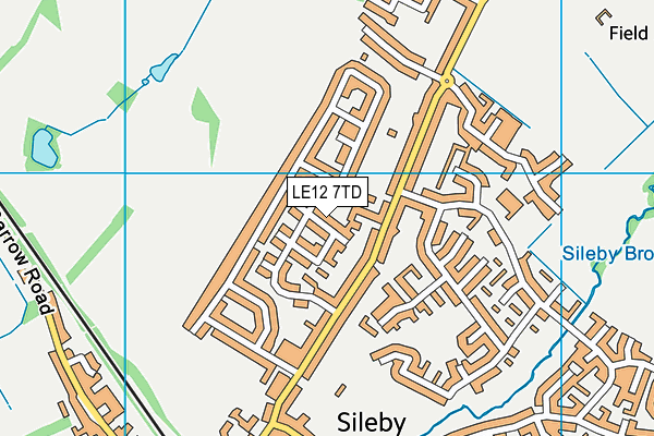 LE12 7TD map - OS VectorMap District (Ordnance Survey)