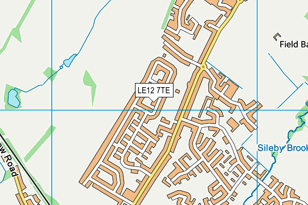 LE12 7TE map - OS VectorMap District (Ordnance Survey)