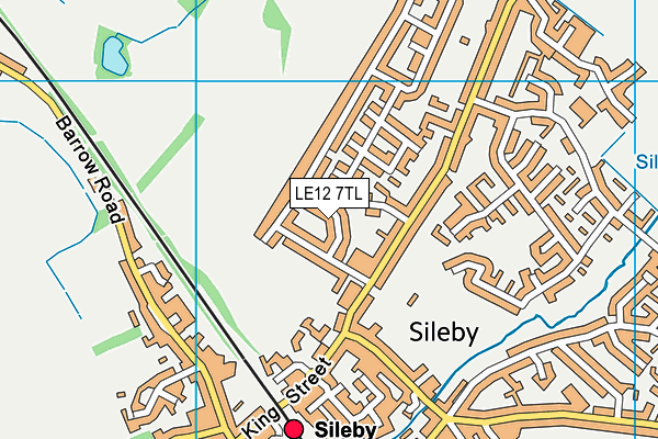LE12 7TL map - OS VectorMap District (Ordnance Survey)