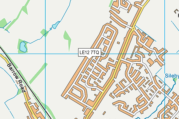 LE12 7TQ map - OS VectorMap District (Ordnance Survey)