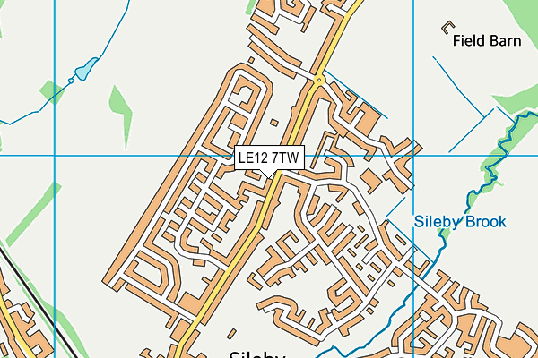 LE12 7TW map - OS VectorMap District (Ordnance Survey)