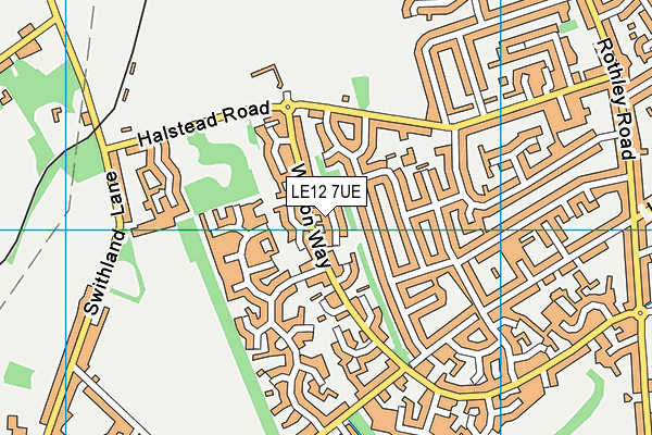 LE12 7UE map - OS VectorMap District (Ordnance Survey)