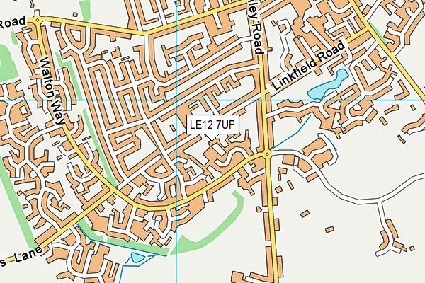 LE12 7UF map - OS VectorMap District (Ordnance Survey)