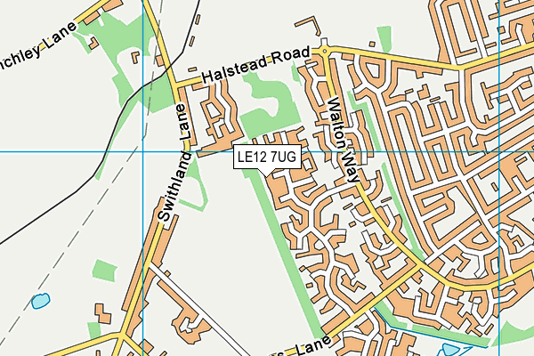 LE12 7UG map - OS VectorMap District (Ordnance Survey)