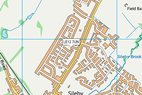 LE12 7UN map - OS VectorMap District (Ordnance Survey)