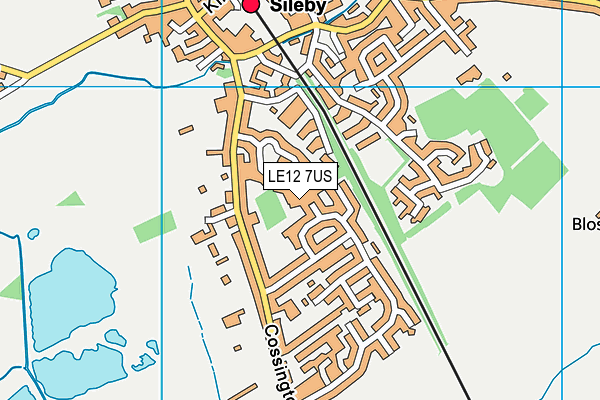 LE12 7US map - OS VectorMap District (Ordnance Survey)