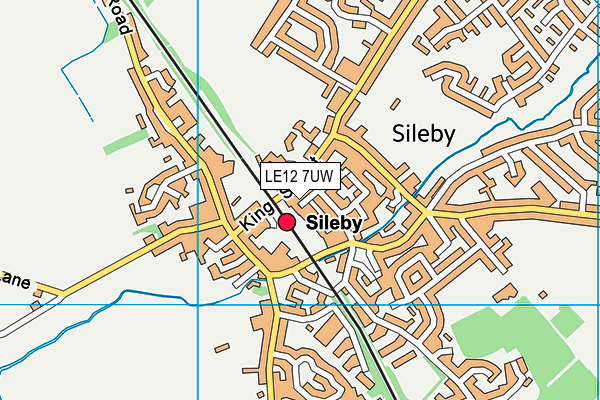 LE12 7UW map - OS VectorMap District (Ordnance Survey)