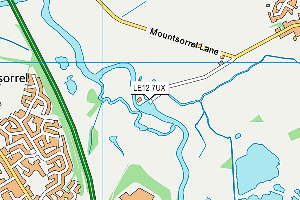 LE12 7UX map - OS VectorMap District (Ordnance Survey)