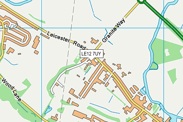 LE12 7UY map - OS VectorMap District (Ordnance Survey)