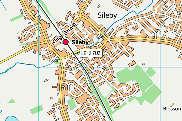 LE12 7UZ map - OS VectorMap District (Ordnance Survey)