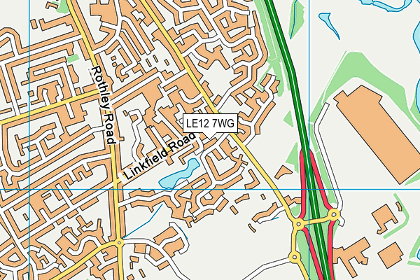 LE12 7WG map - OS VectorMap District (Ordnance Survey)