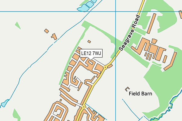 LE12 7WJ map - OS VectorMap District (Ordnance Survey)