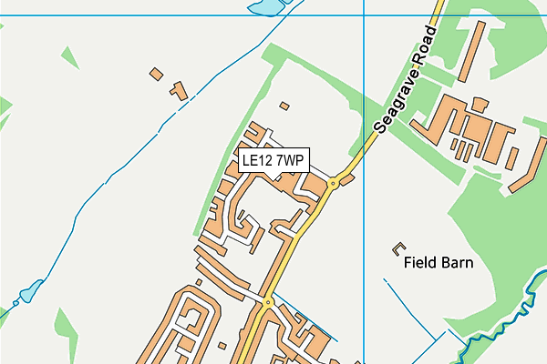 LE12 7WP map - OS VectorMap District (Ordnance Survey)