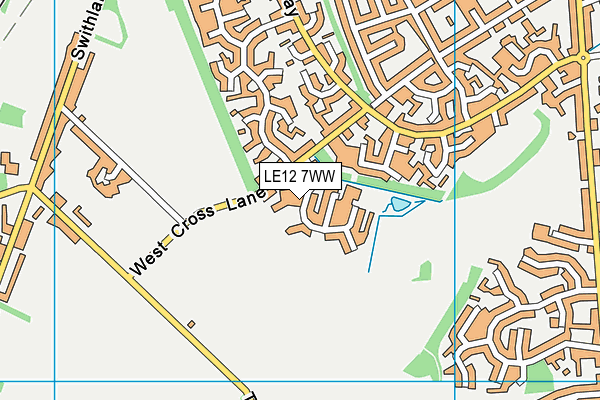 LE12 7WW map - OS VectorMap District (Ordnance Survey)