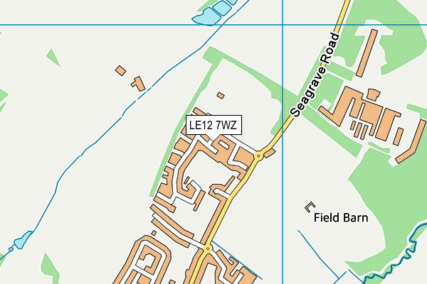 LE12 7WZ map - OS VectorMap District (Ordnance Survey)