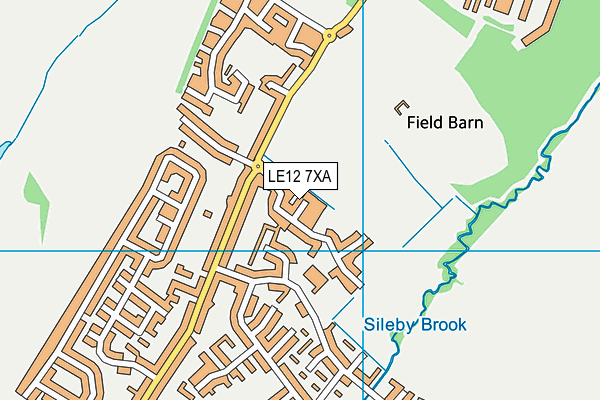 LE12 7XA map - OS VectorMap District (Ordnance Survey)