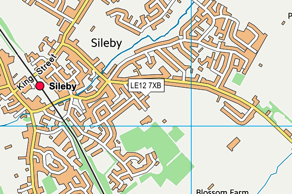 LE12 7XB map - OS VectorMap District (Ordnance Survey)