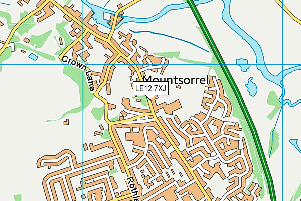 LE12 7XJ map - OS VectorMap District (Ordnance Survey)