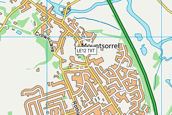 LE12 7XT map - OS VectorMap District (Ordnance Survey)